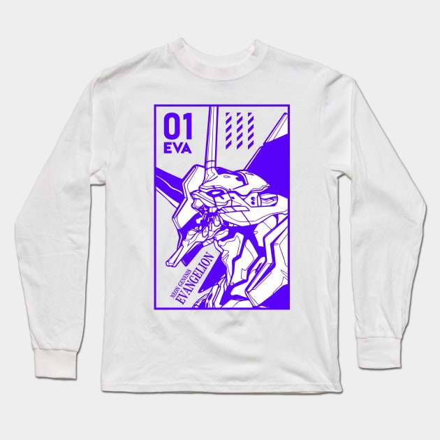 Evangelion eva 01 Long Sleeve T-Shirt by paisdelasmaquinas